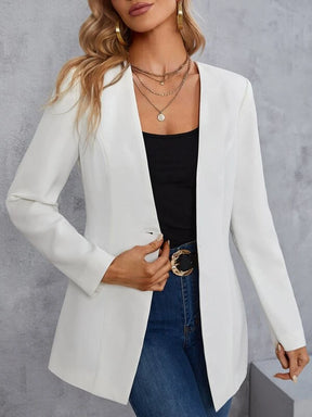 Blazer Feminino Plus Size com Botão Único Amanda