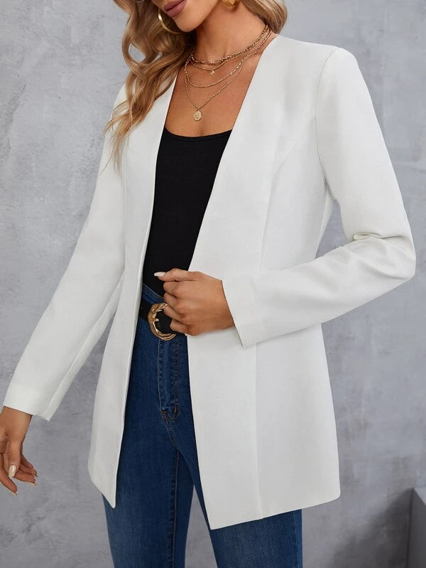 Blazer Feminino Plus Size com Botão Único Amanda