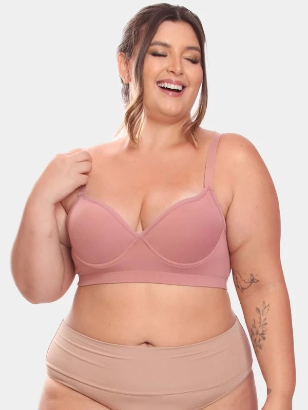 Kit 2 Sutiã Reforçado Plus Size Costas Dupla Liso Keyla