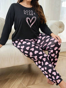 Pijama Feminino Plus Size Blusa Manga Longa e Calça Brenda