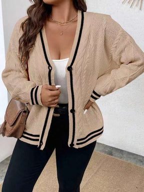 Cardigan Feminino Plus Size de Lã Deise