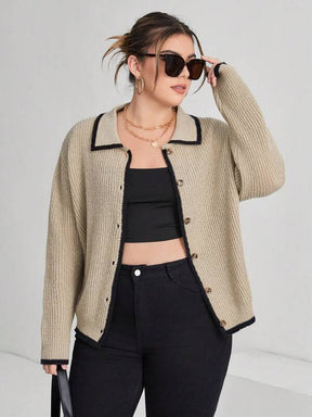 Cardigan Feminino Plus Size com Botão Linda