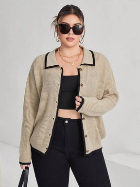 Cardigan Feminino Plus Size com Botão Linda