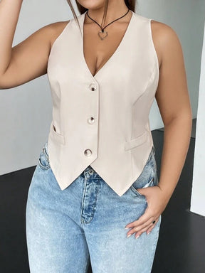 Colete Feminino Plus Size com Botão Juliana