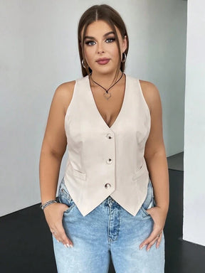 Colete Feminino Plus Size com Botão Juliana