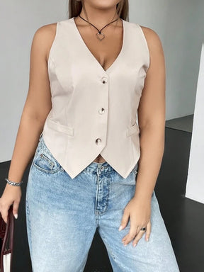 Colete Feminino Plus Size com Botão Juliana