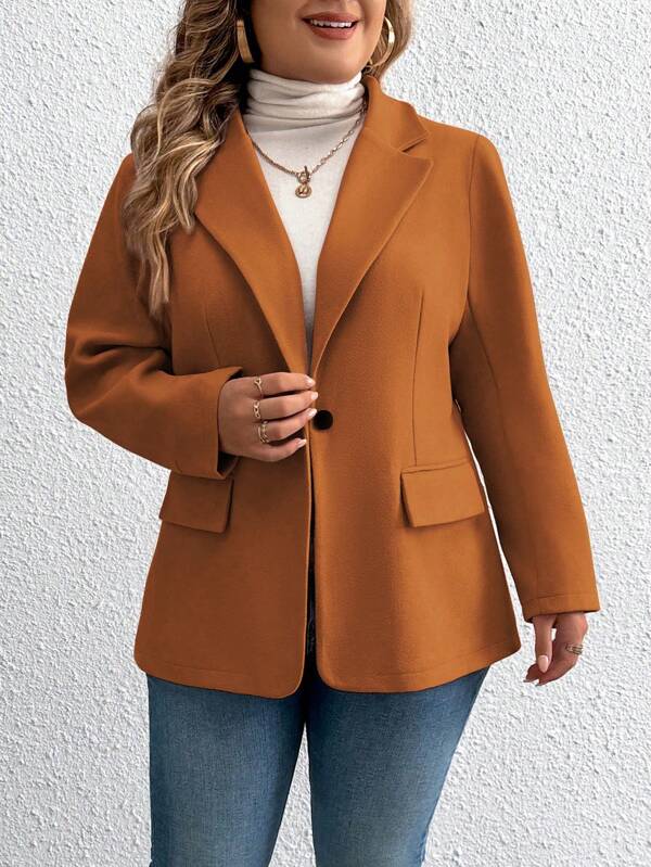 Blazer Feminino Plus Size Botão Único Mary