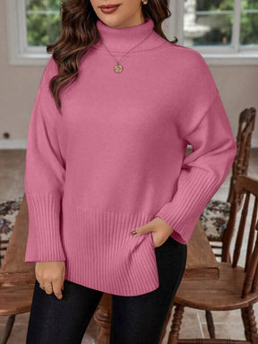 Suéter Feminino Plus Size Tricot Gola Alta Lexa