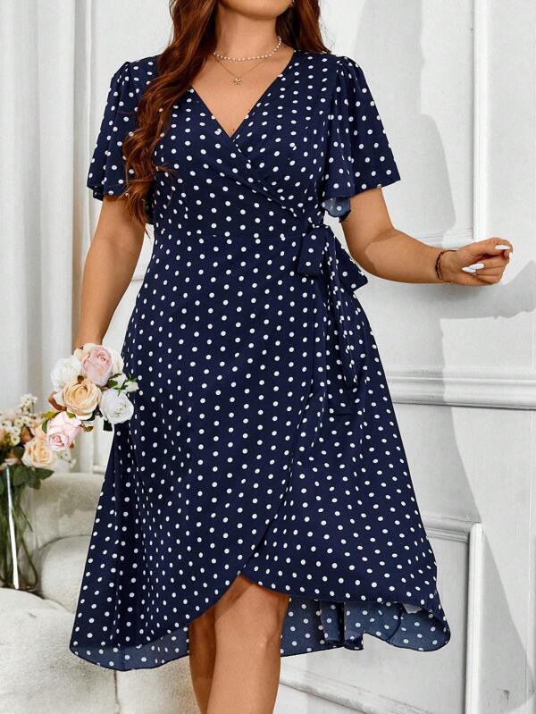 Vestido Feminino Plus Size com Manga Babado Iasmin