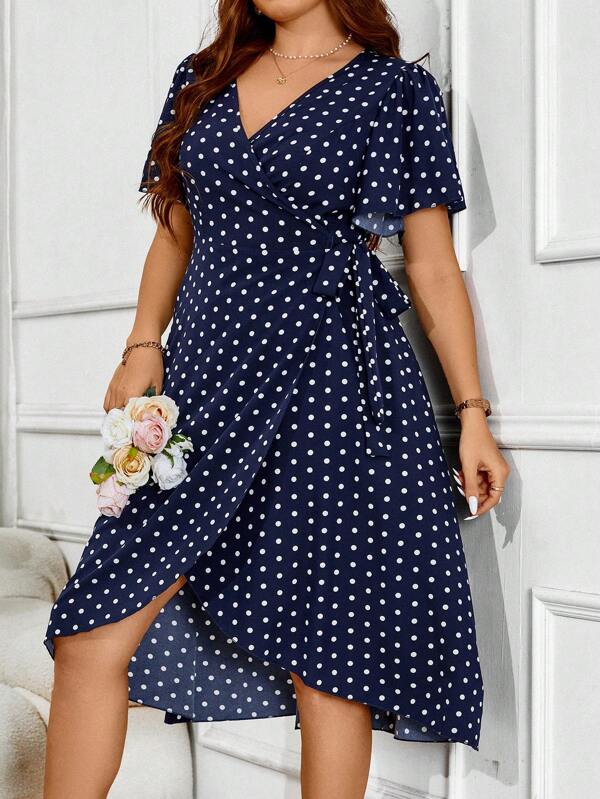 Vestido Feminino Plus Size com Manga Babado Iasmin