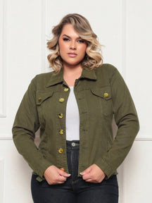 Jaqueta Feminina Sarja Plus Size Mia