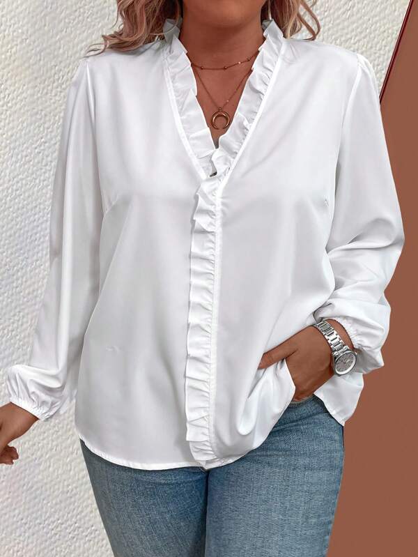 Camisa branca fashion feminina plus size