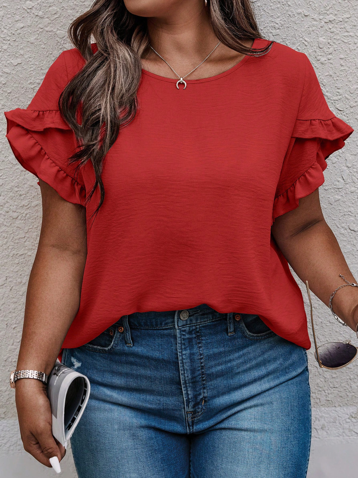 Blusa Feminina Plus Size Manga Curta Neiva