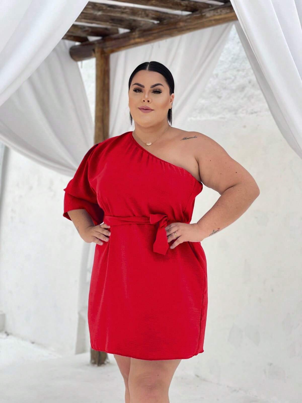 Vestido Plus Size Curto Mula Manca Paula