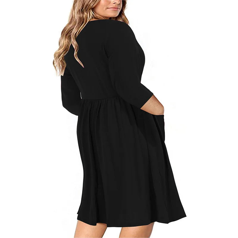 Vestido Plus Size com Botão Cindy