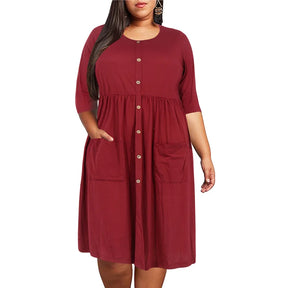 Vestido Plus Size com Botão Cindy