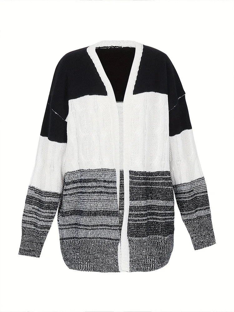 Cardigan Feminino Plus Size de Lã Longo Jenny