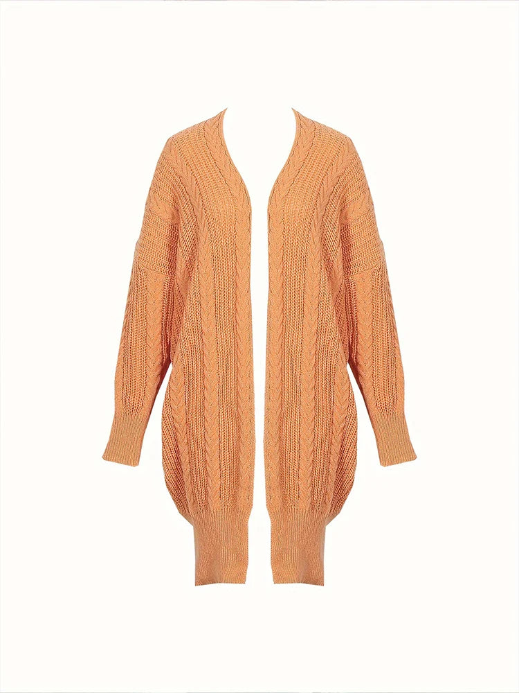 Cardigan Feminino Plus Size Tricot Longo Maisa