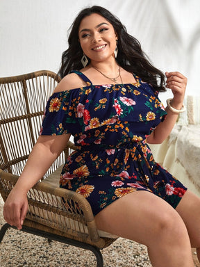 Macaquinho Feminino Plus Size Floral Patricia