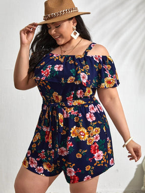 Macaquinho Feminino Plus Size Floral Patricia