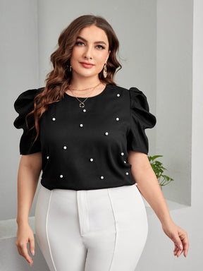 Blusa Feminina Plus Size Pérolas Marta