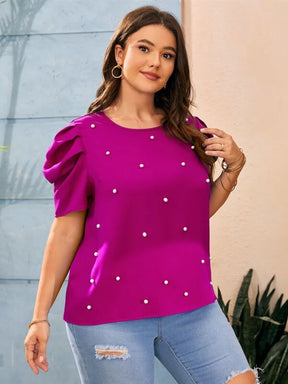 Blusa Feminina Plus Size Pérolas Marta