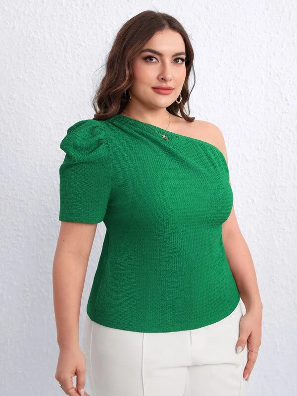 Blusa Feminina um ombro Plus Size Paty