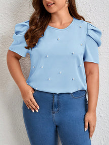 Blusa Feminina Plus Size Pérolas Marta