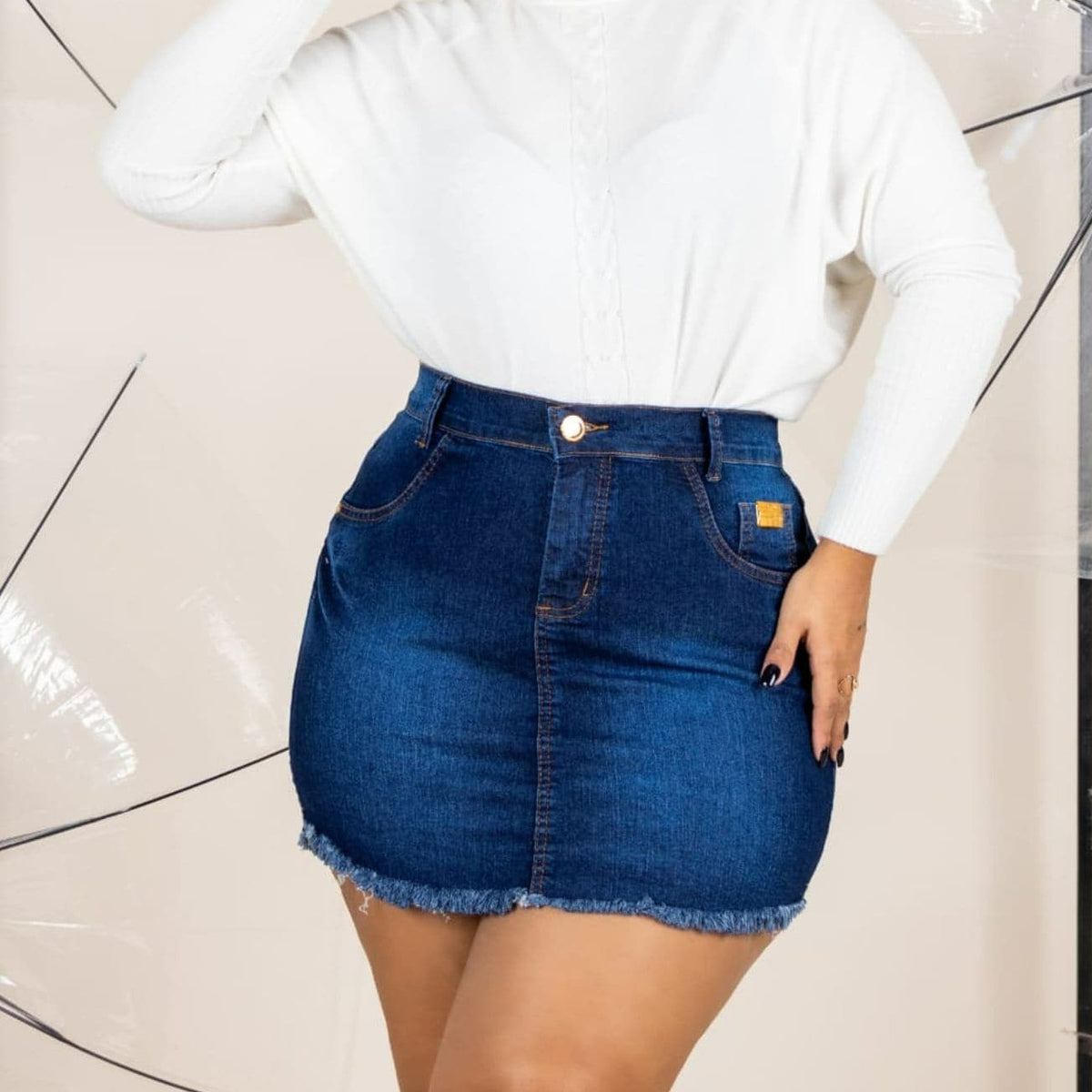 Saia Jeans Plus Size Laís