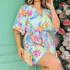 Macaquinho Feminino Floral Plus Size Alice