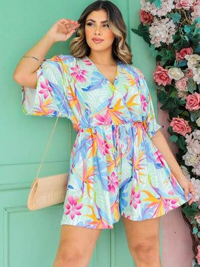 Macaquinho Feminino Floral Plus Size Alice